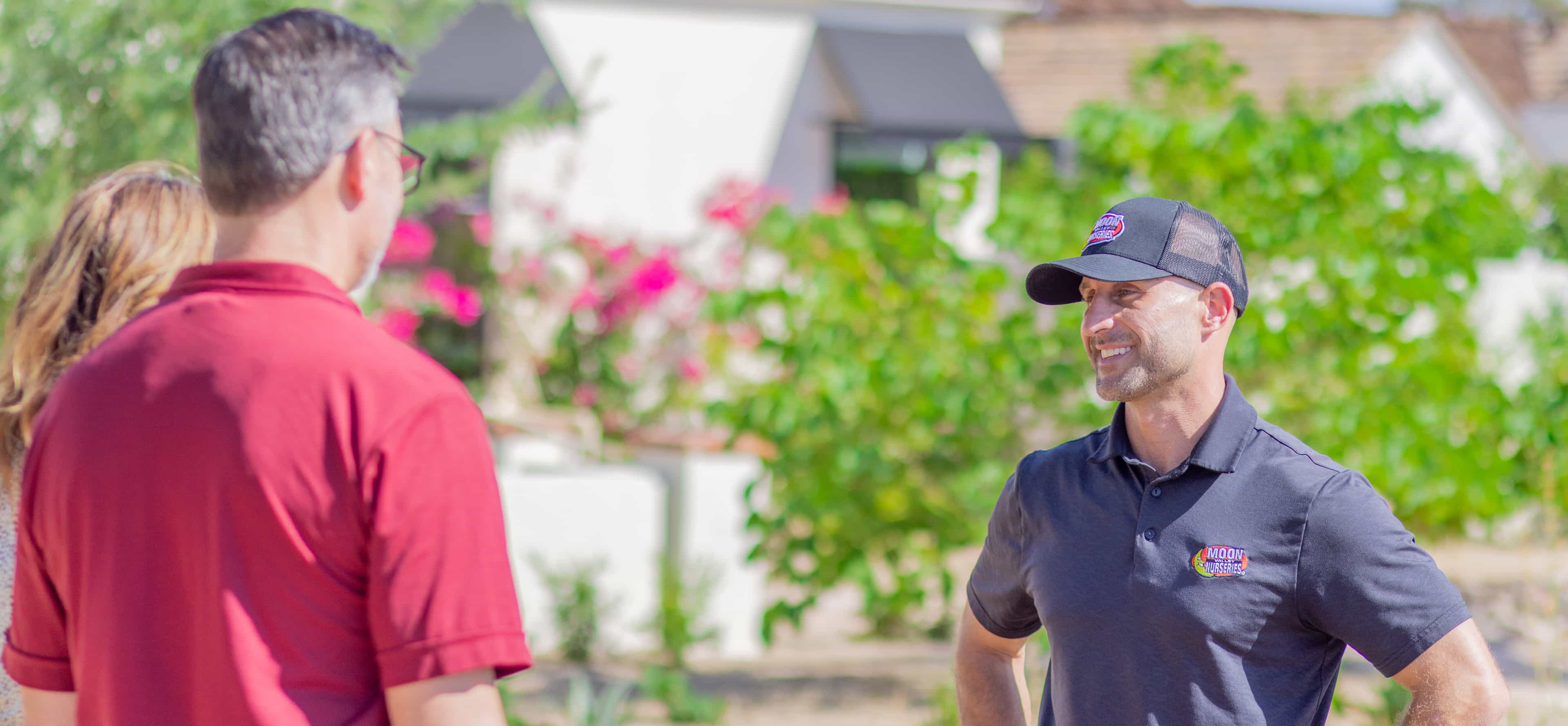 A Moon Valley Nurseries designer meets with customers