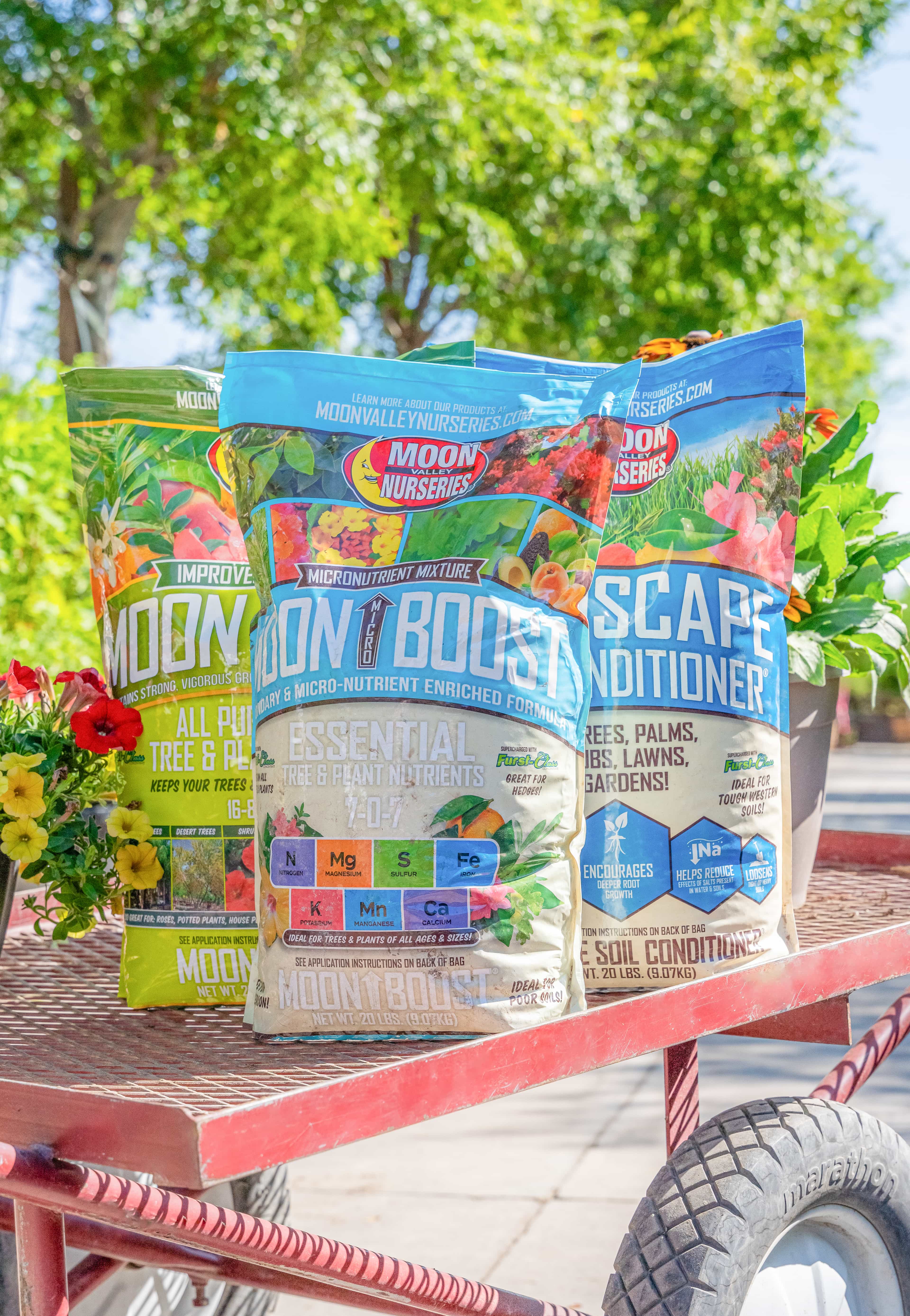 Moon Valley Nurseries granular products on display