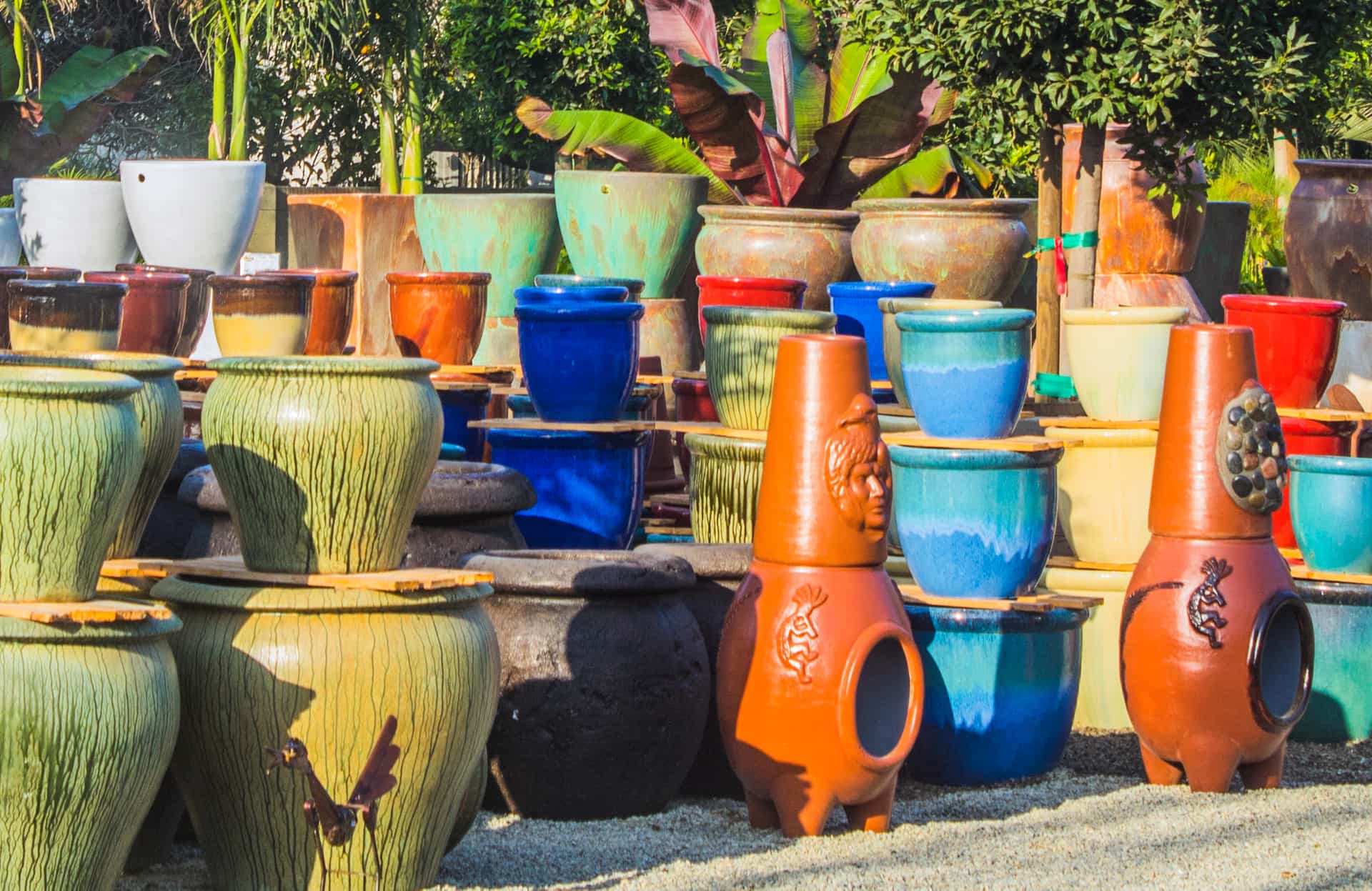 Pottery arrangement at Moon Valley Nurseries